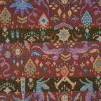 Tissu Jacquard Tibétain – Écru & Multicolore - création textile durable - Mycobloom