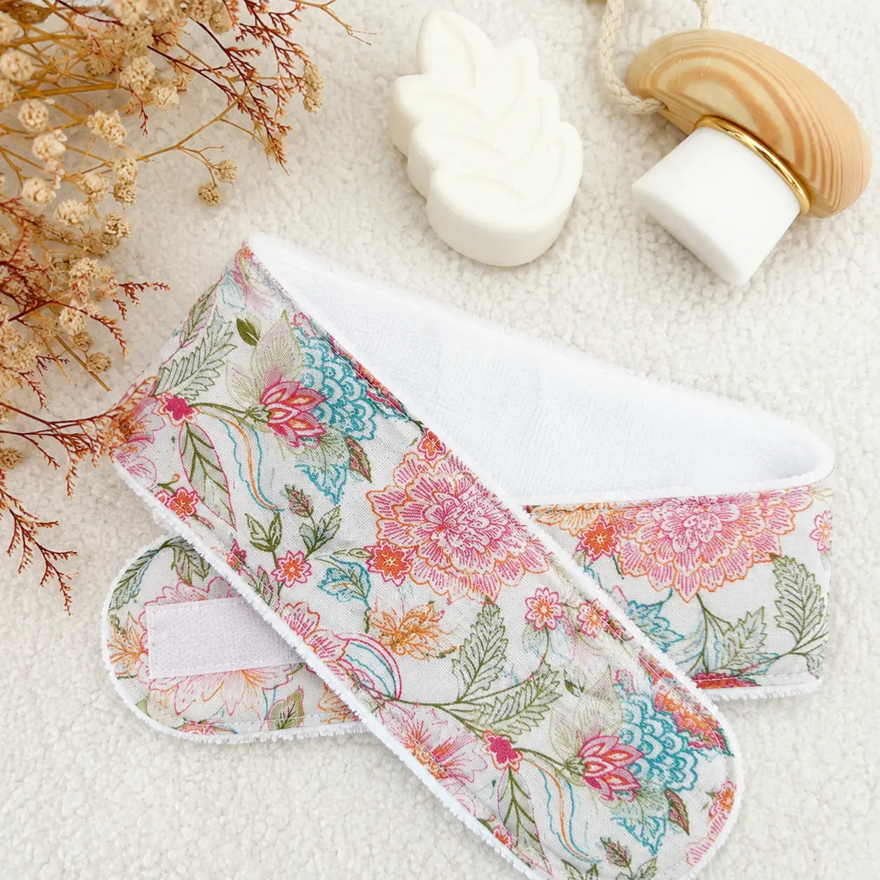 Bandeau soin du visage en coton et éponge bambou