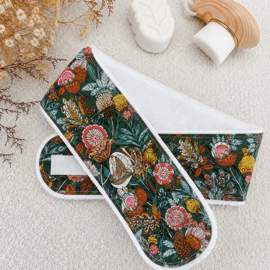Bandeau soin du visage en coton et éponge bambou