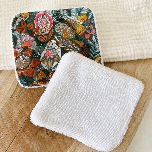 Cotons lavables en éponge bambou - création textile durable - Mycobloom