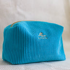Pochette de toilette velours Essential Bleu lagon – Wavaya Wavaya