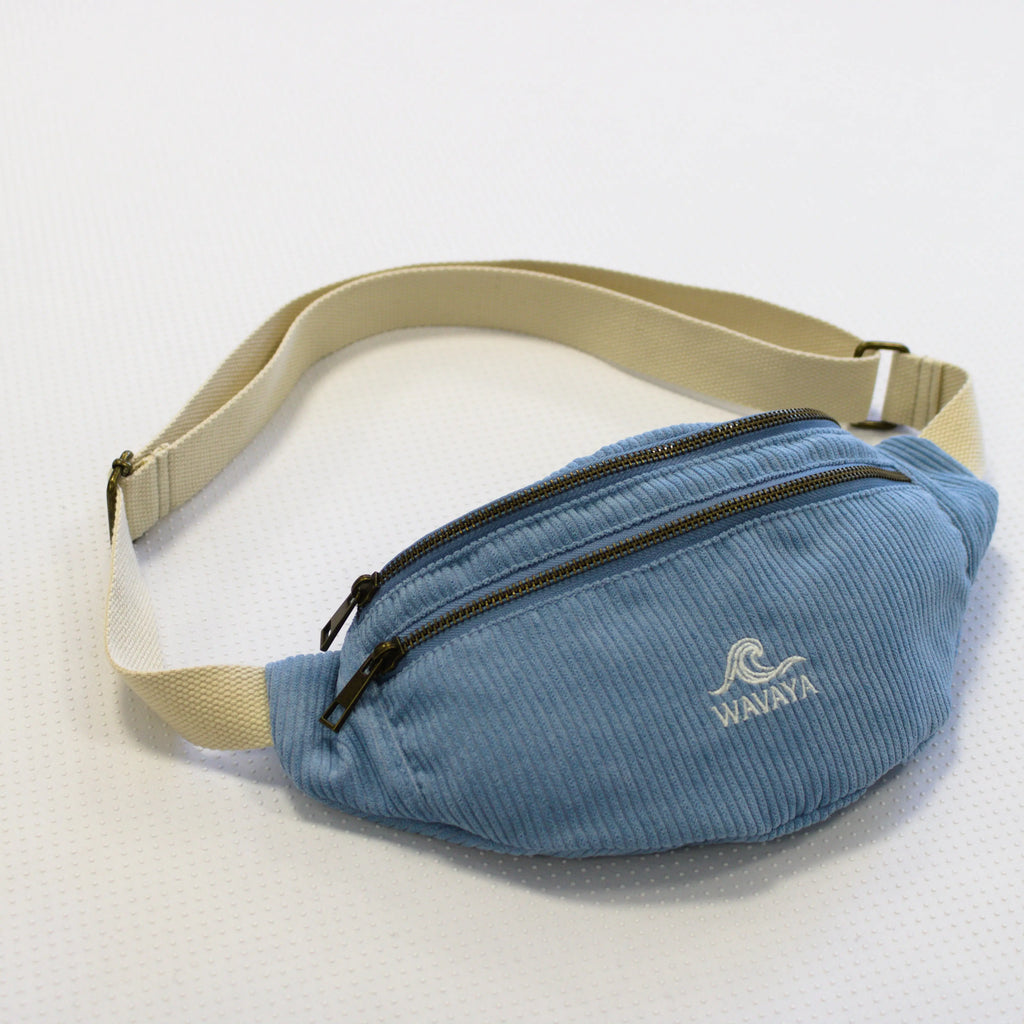 Sac banane velours Essential Bleu lagon Wavaya