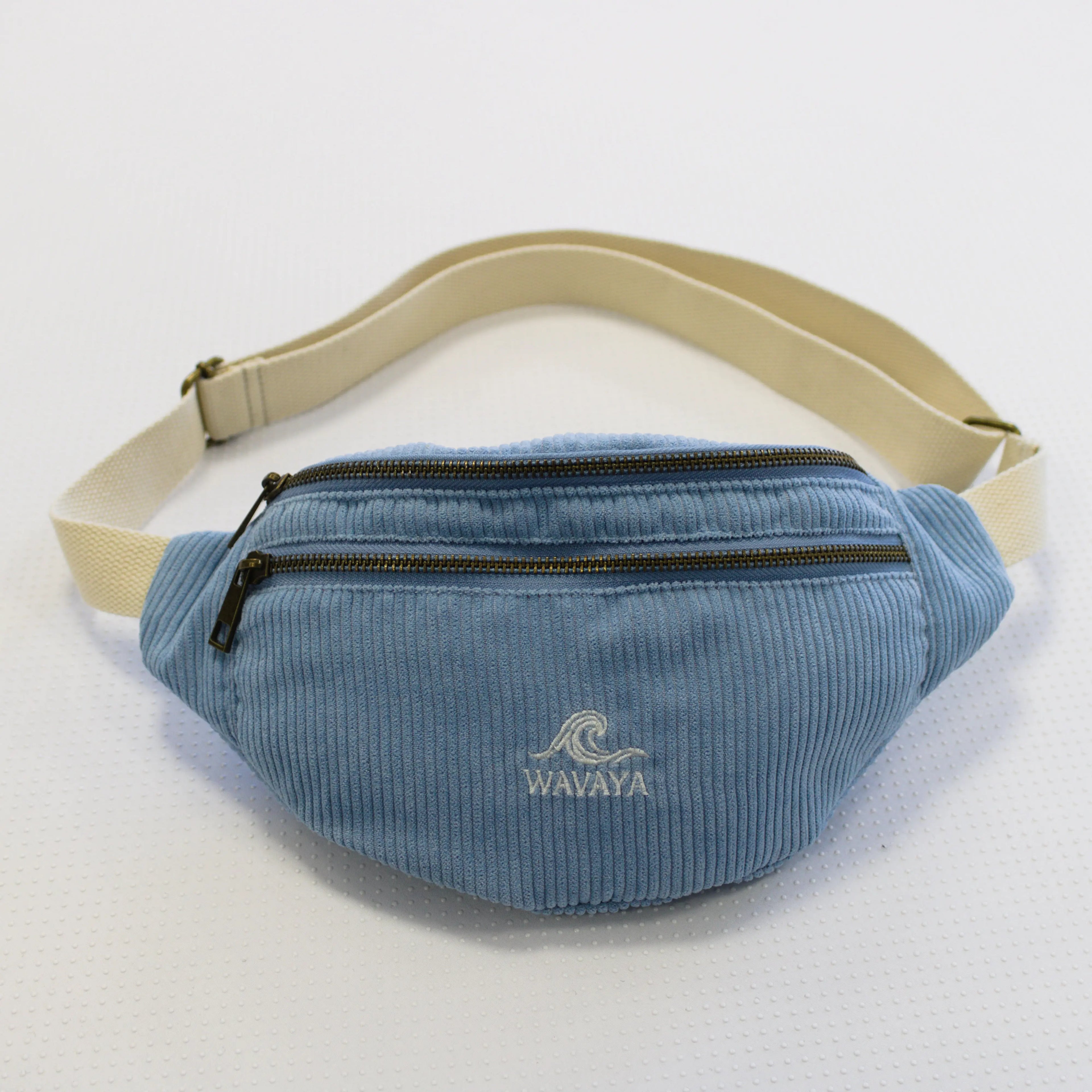 Sac banane velours Essential Bleu lagon Wavaya