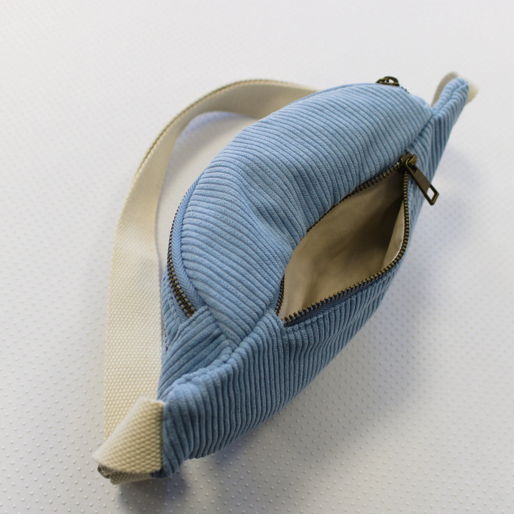 Sac banane velours Essential Bleu lagon Wavaya