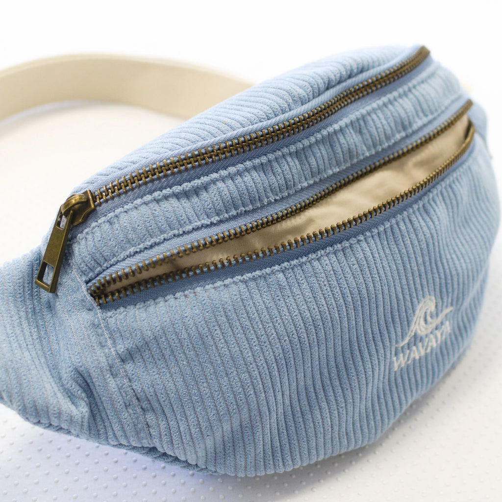 Sac banane velours Essential Bleu lagon Wavaya