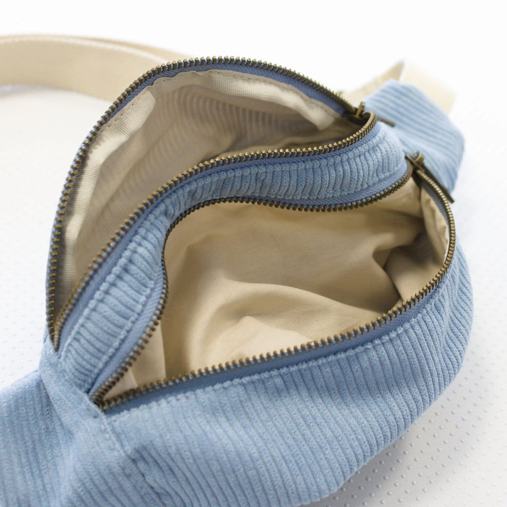 Sac banane velours Essential Bleu lagon Wavaya