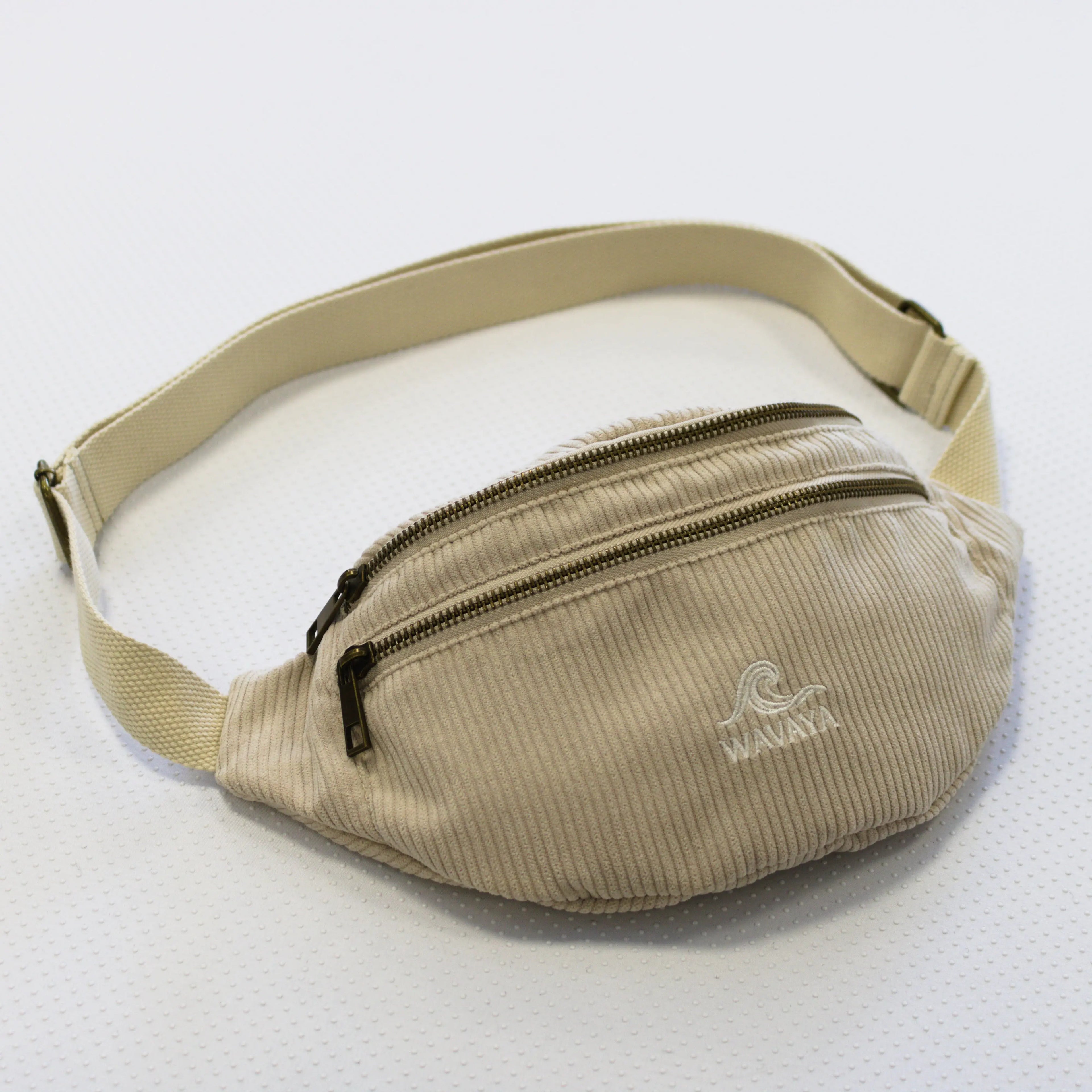 Sac banane velours côtelé Bleu lagon Essential