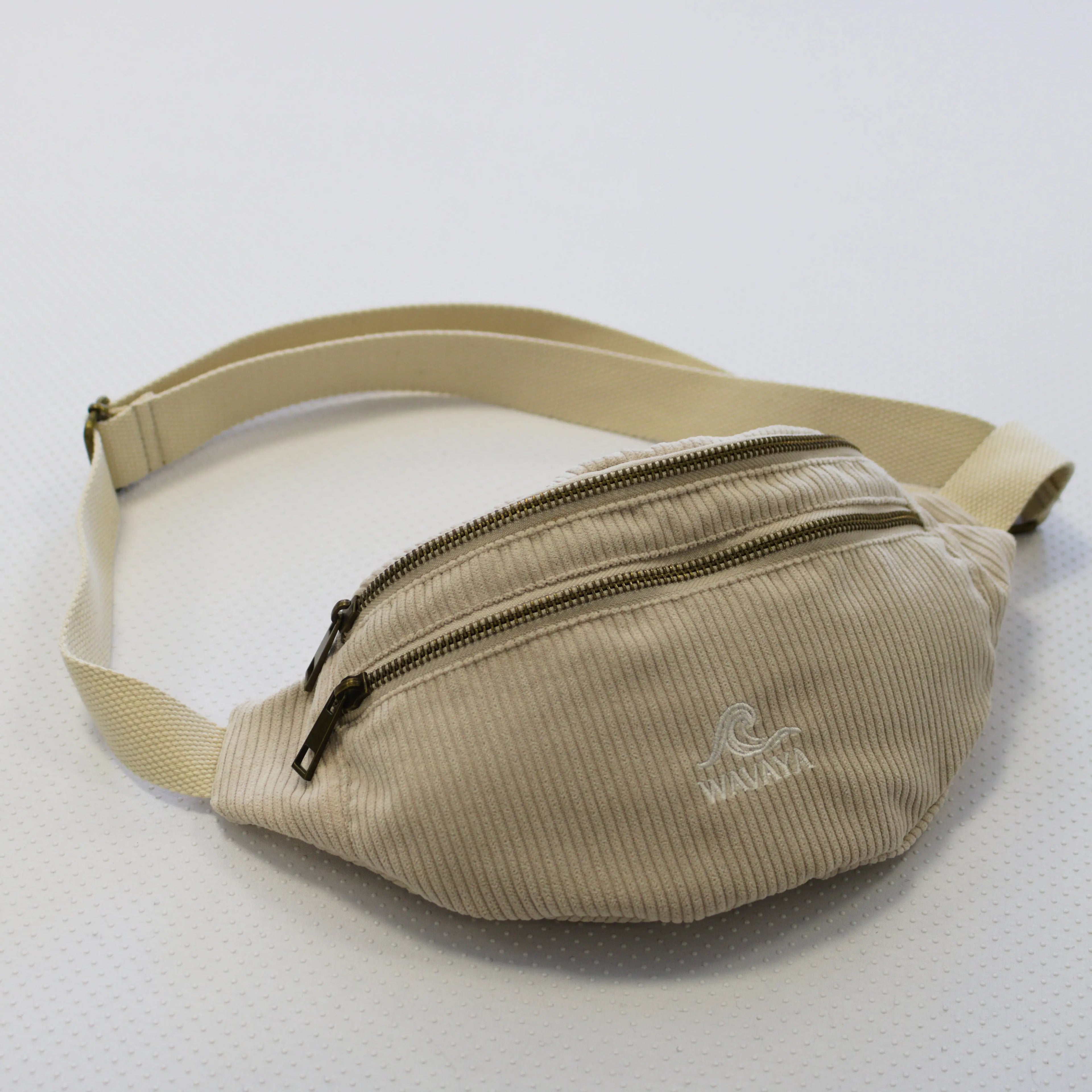 Sac banane velours Essential beige Wavaya