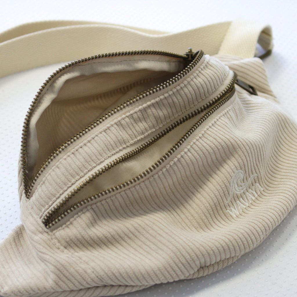 Sac banane velours Essential beige Wavaya
