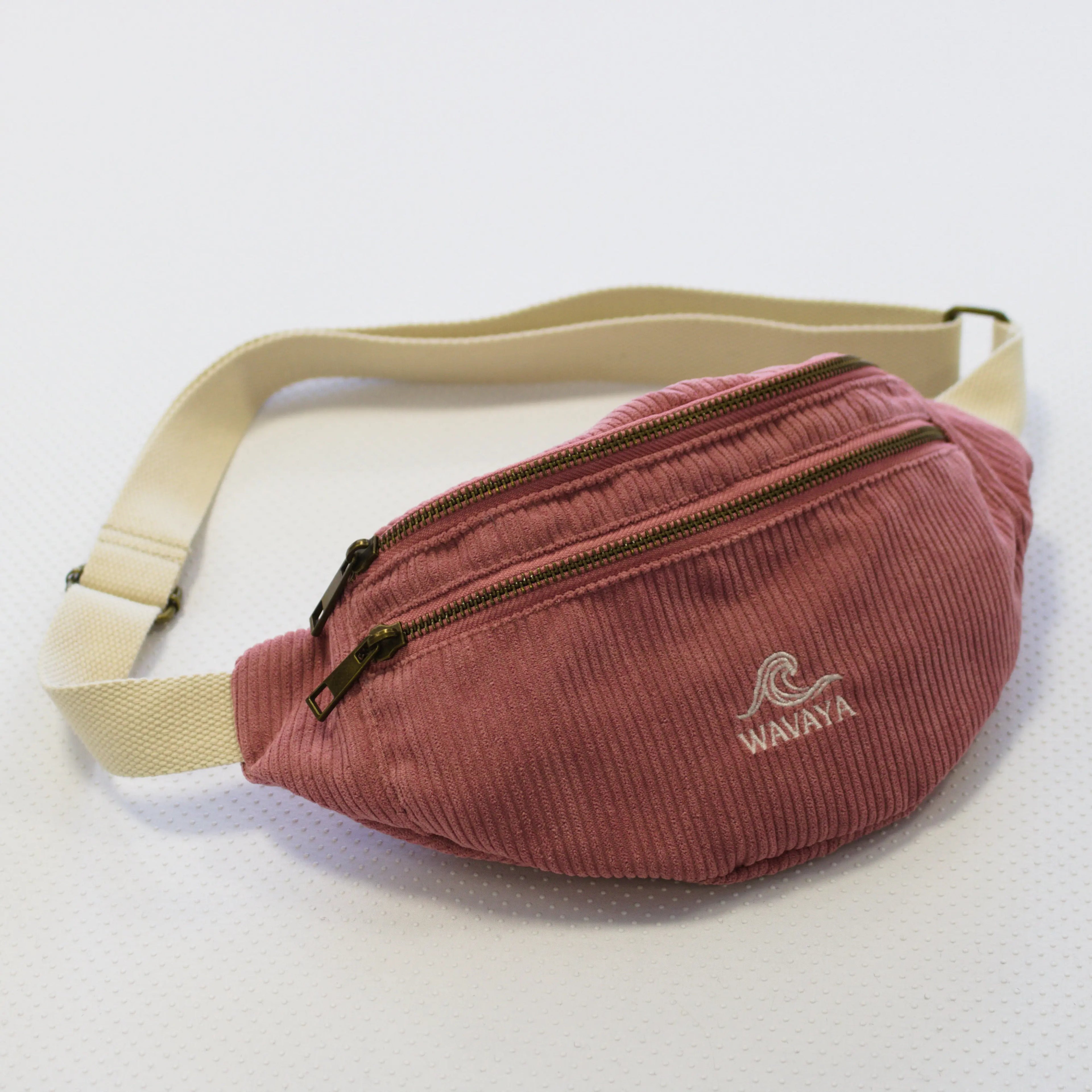 Sac banane velours côtelé Beige Essential