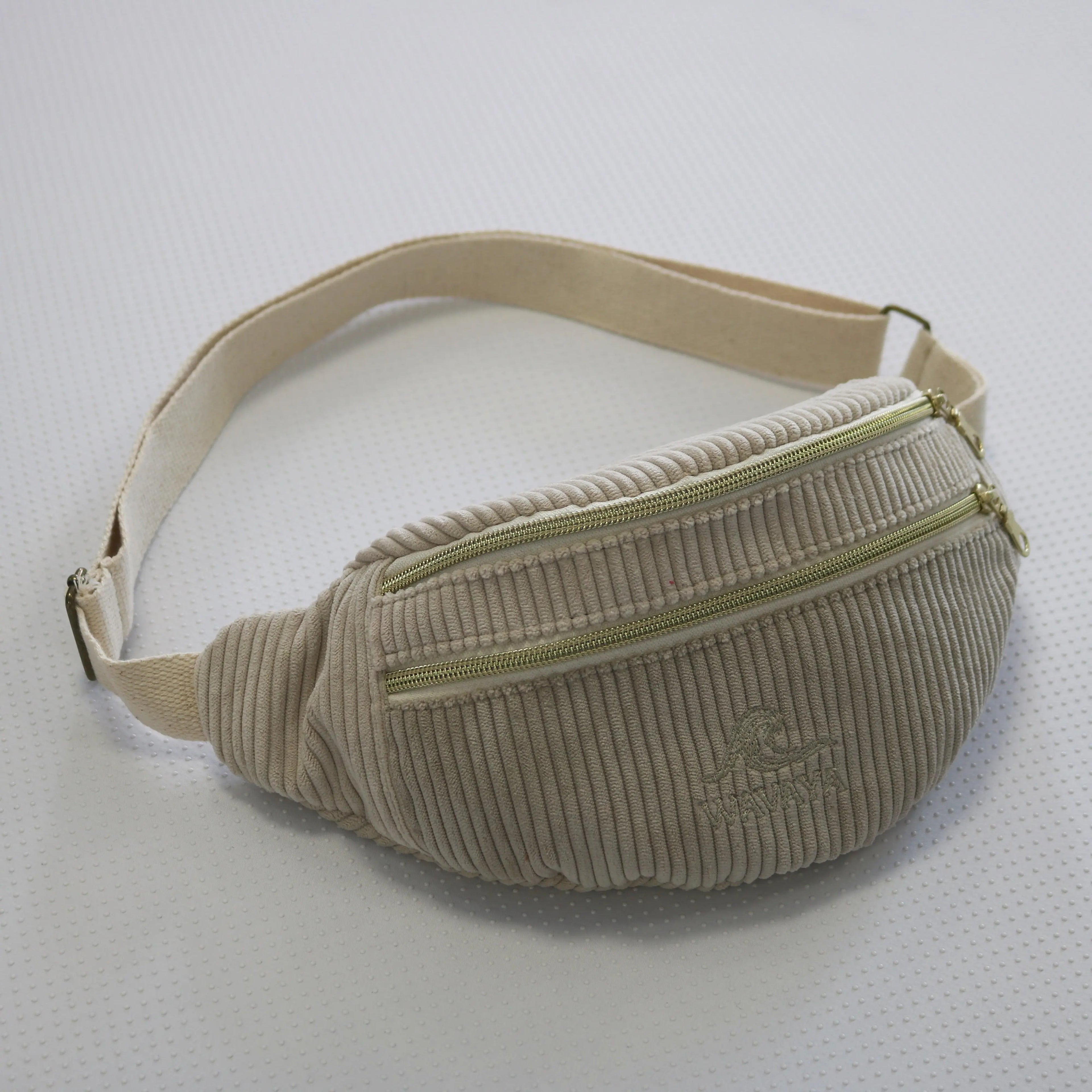 Sac banane velours Essential beige