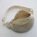 Sac banane velours Essential beige
