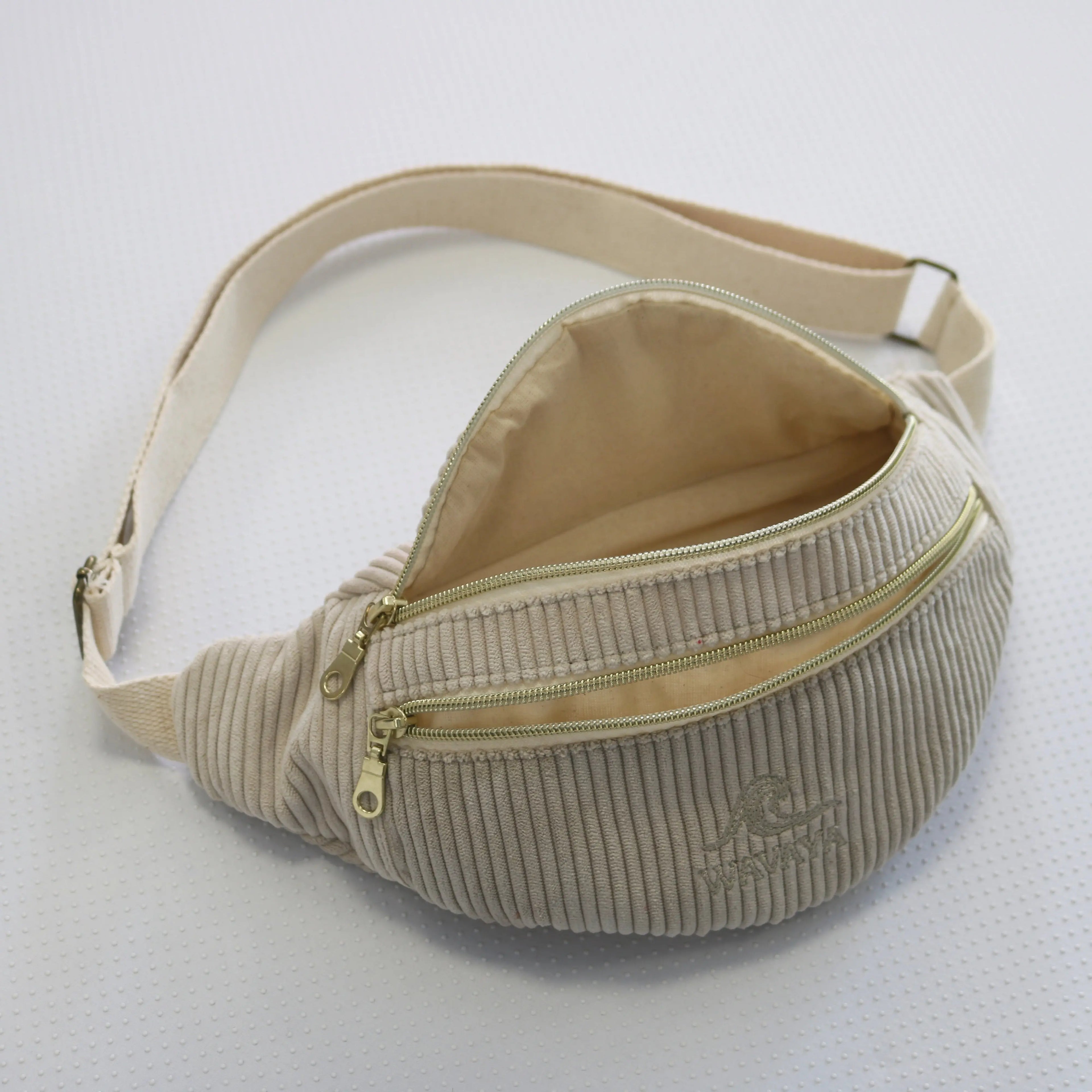 Sac banane velours Essential beige