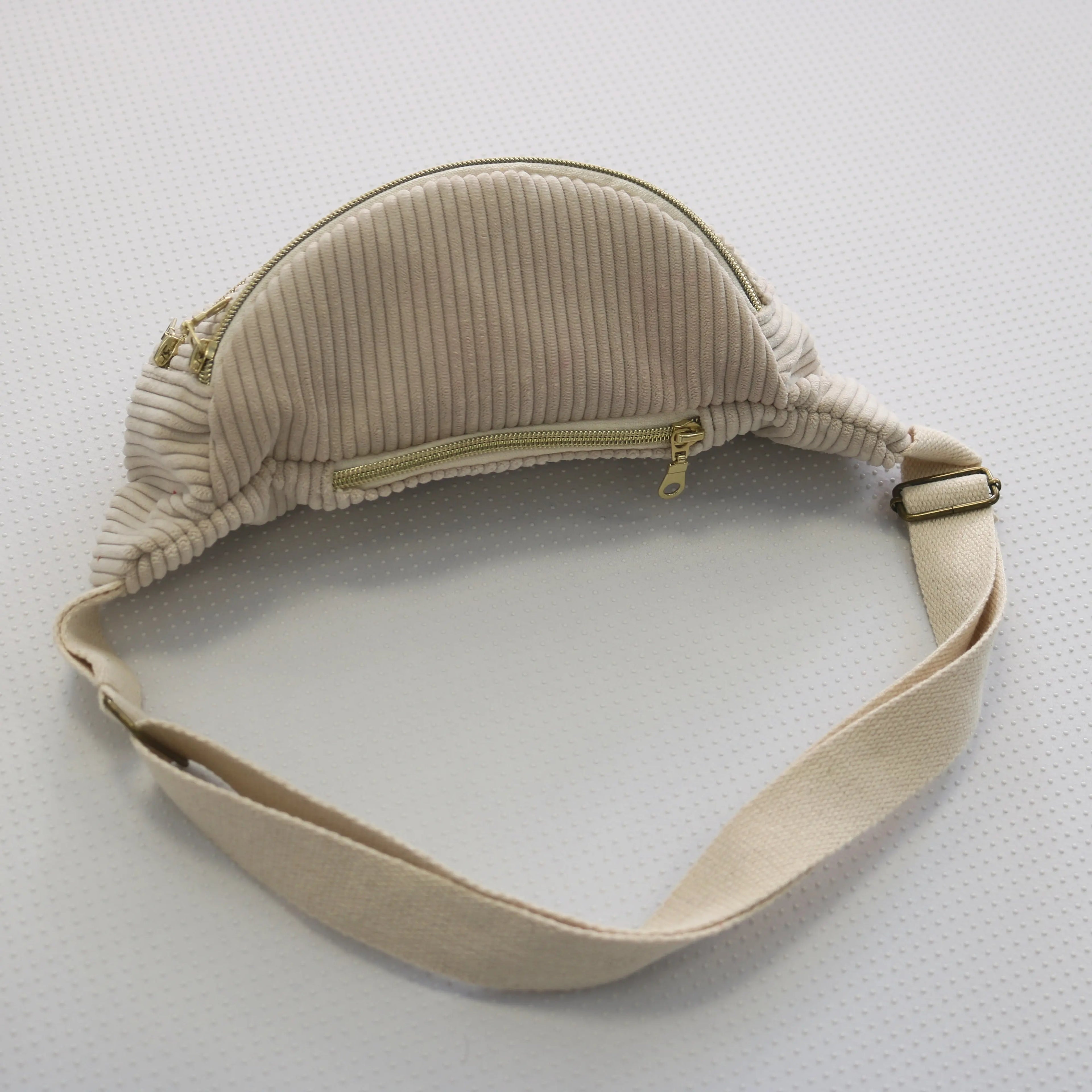 Sac banane velours Essential beige