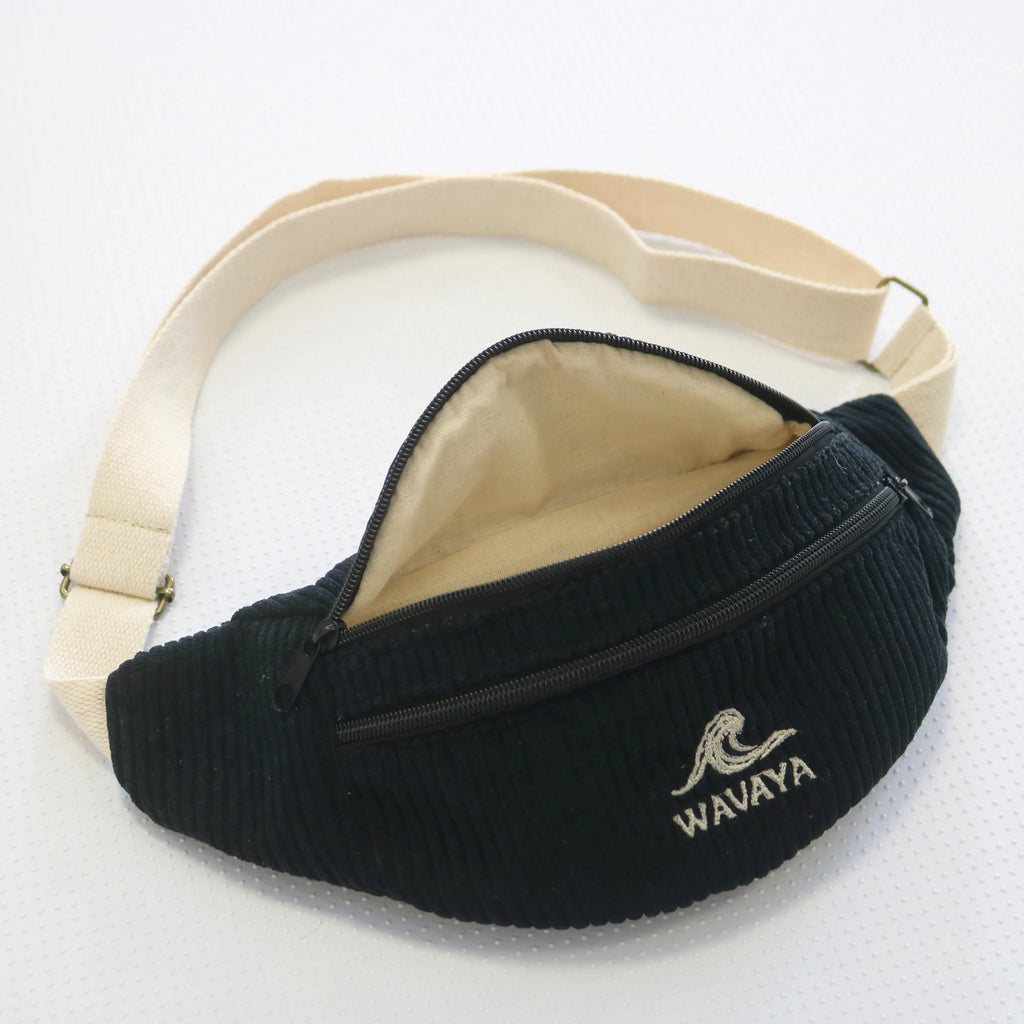 Sac banane velours Essential Noir