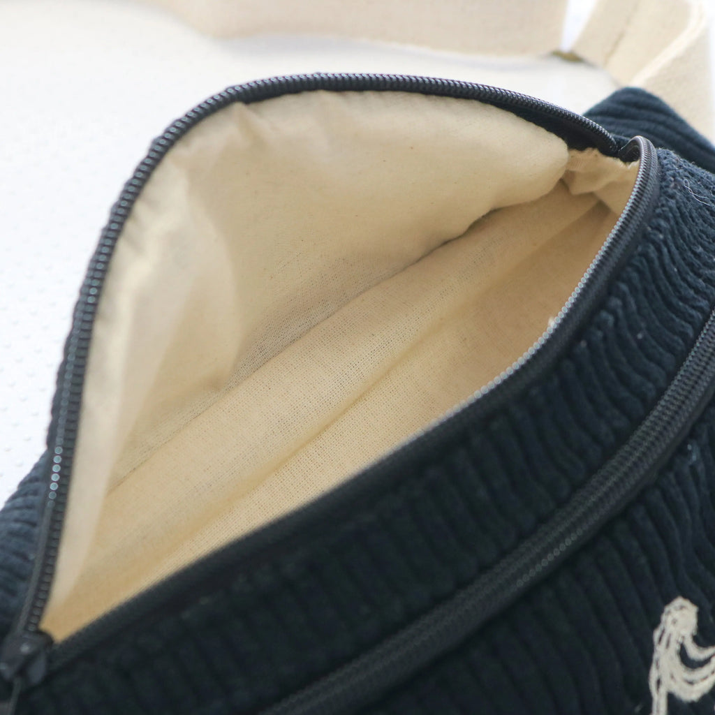 Sac banane velours Essential Noir