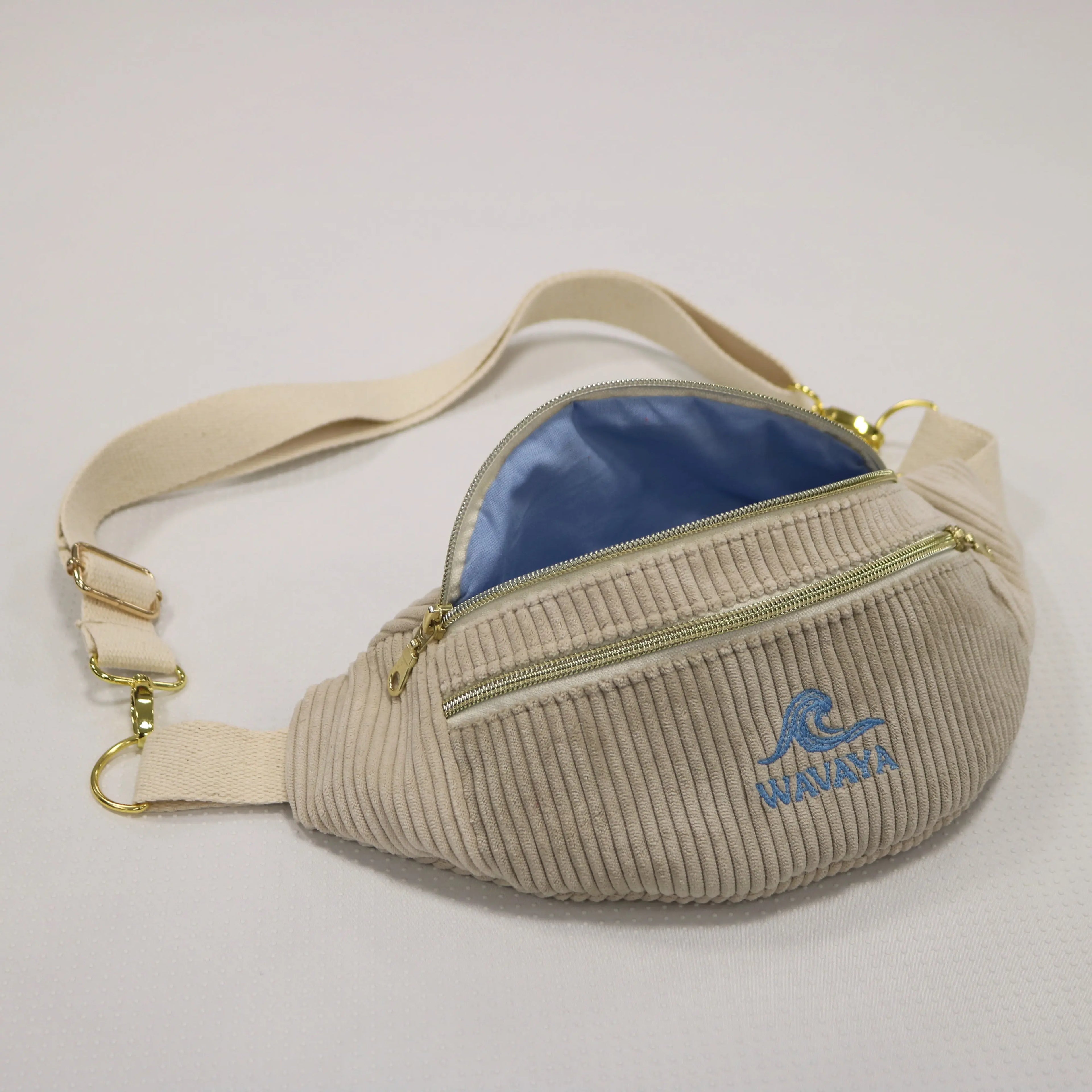 Sac banane velours Essential beige