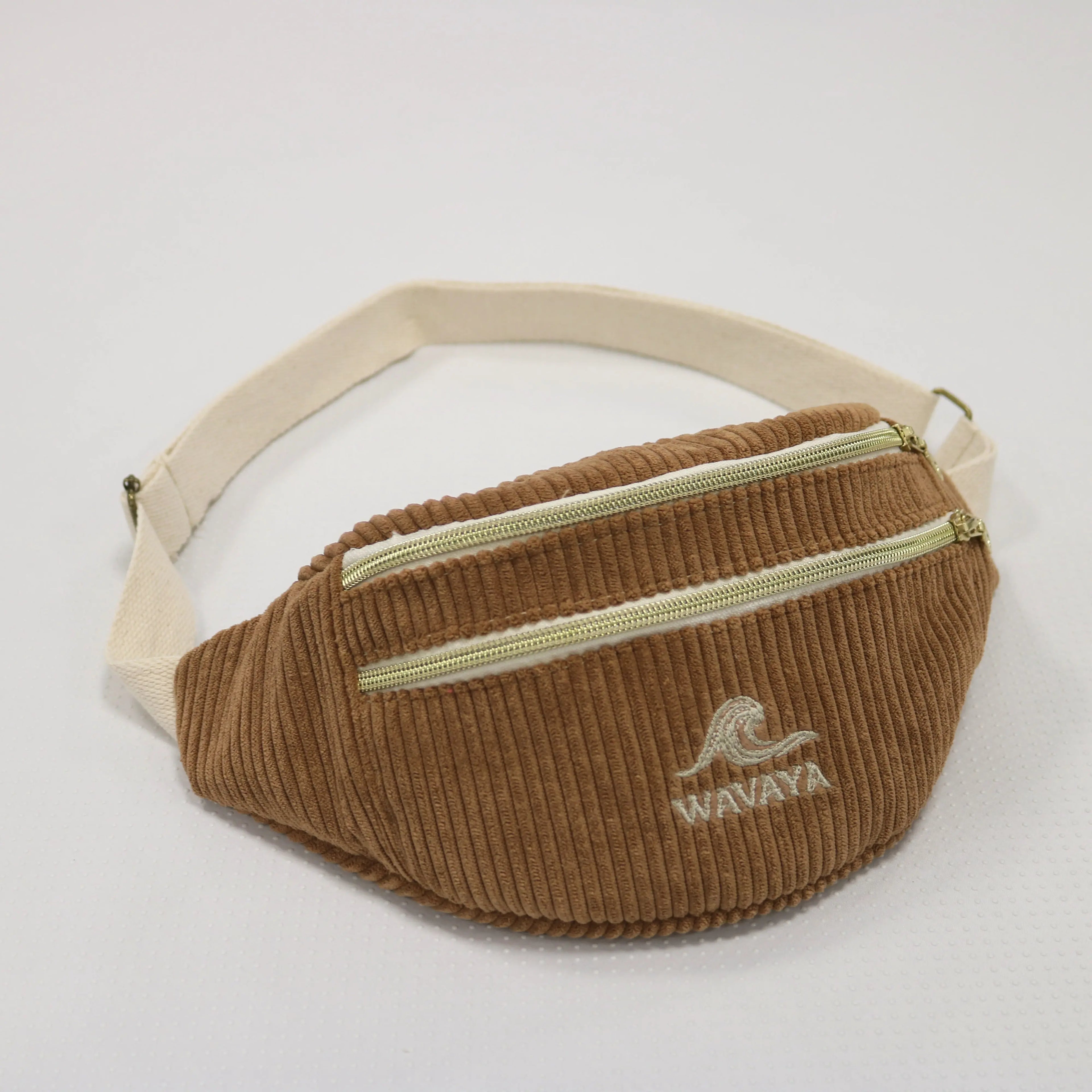 Sac banane velours Essential marron