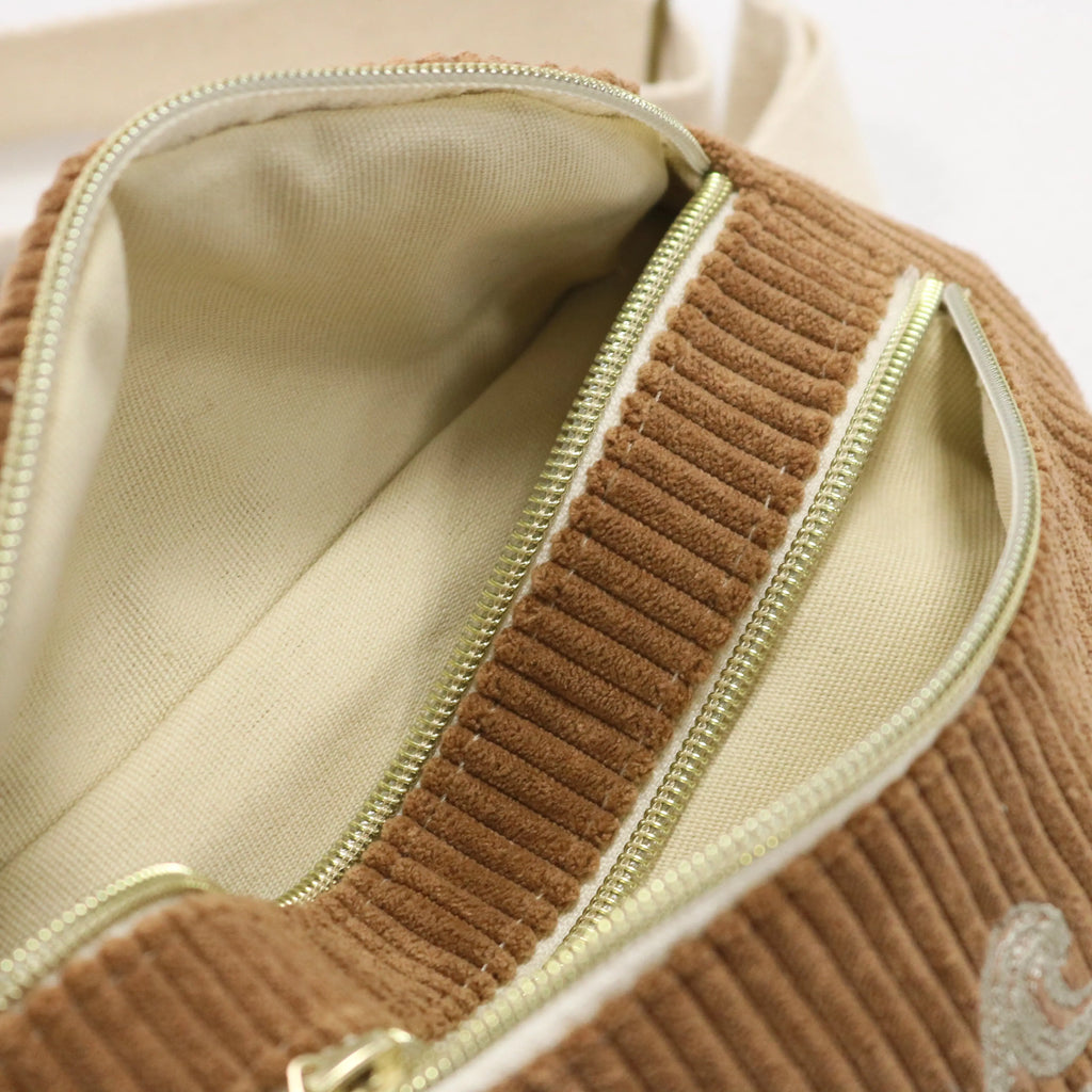 Sac banane velours Essential marron