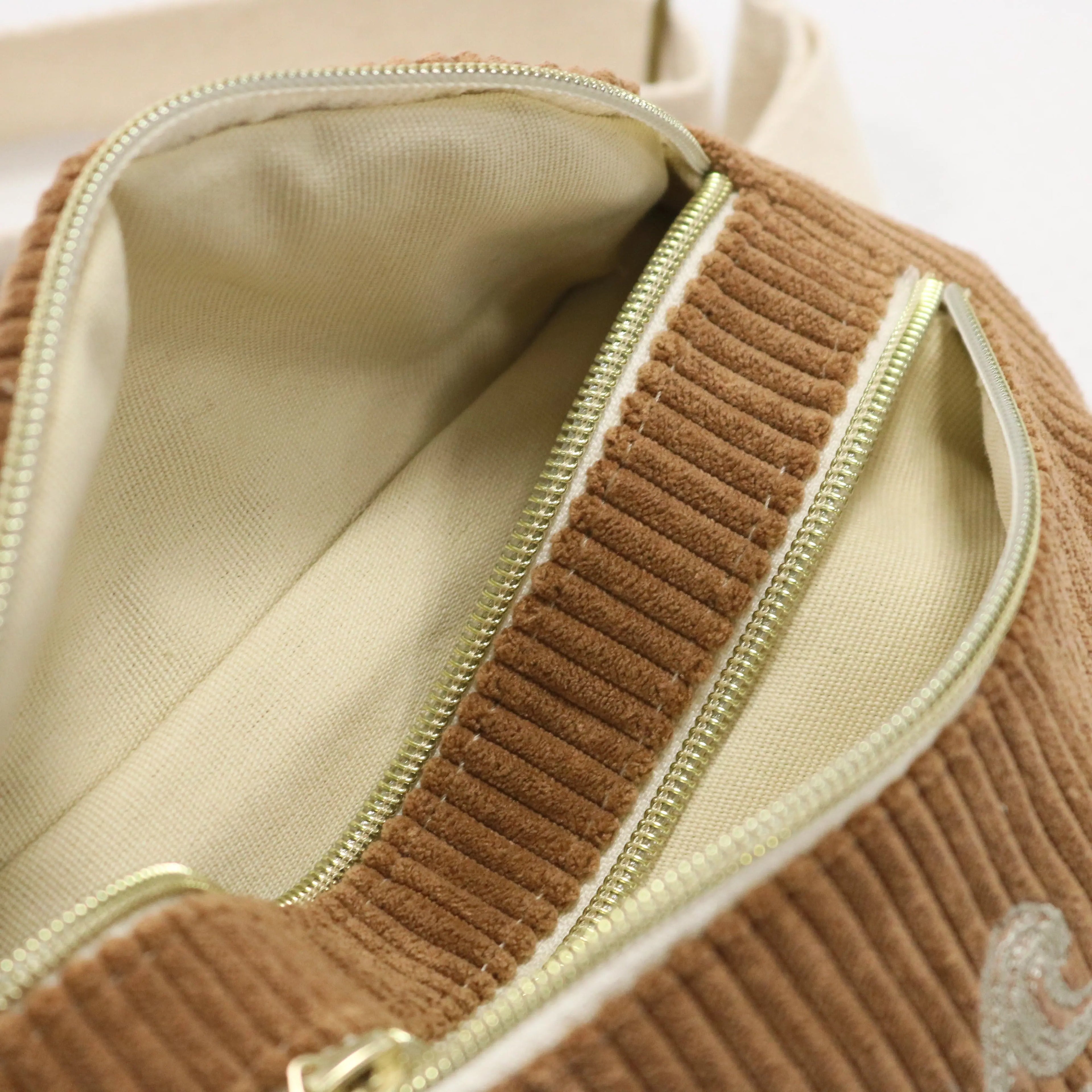 Sac banane velours Essential marron