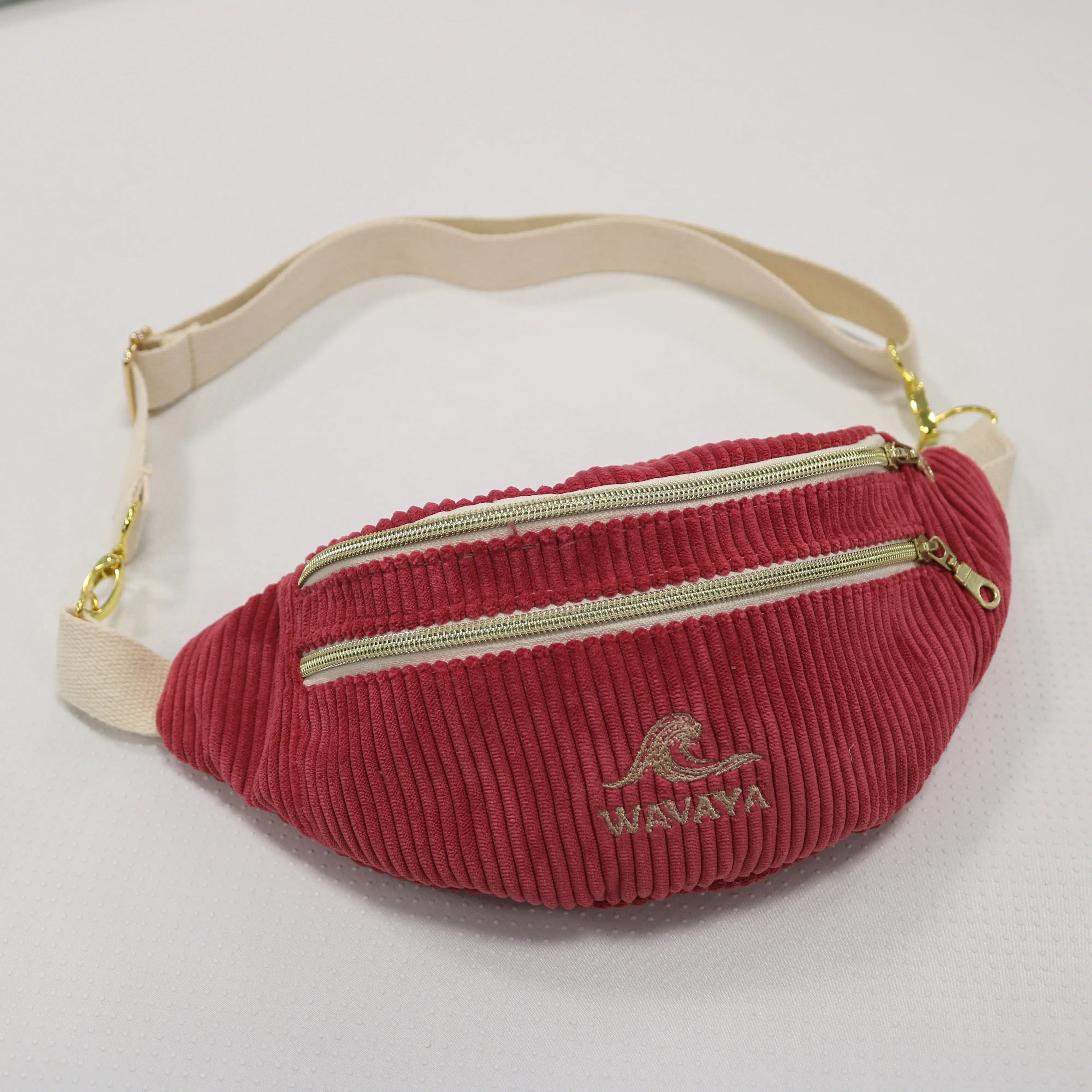 Sac banane velours Essential framboise