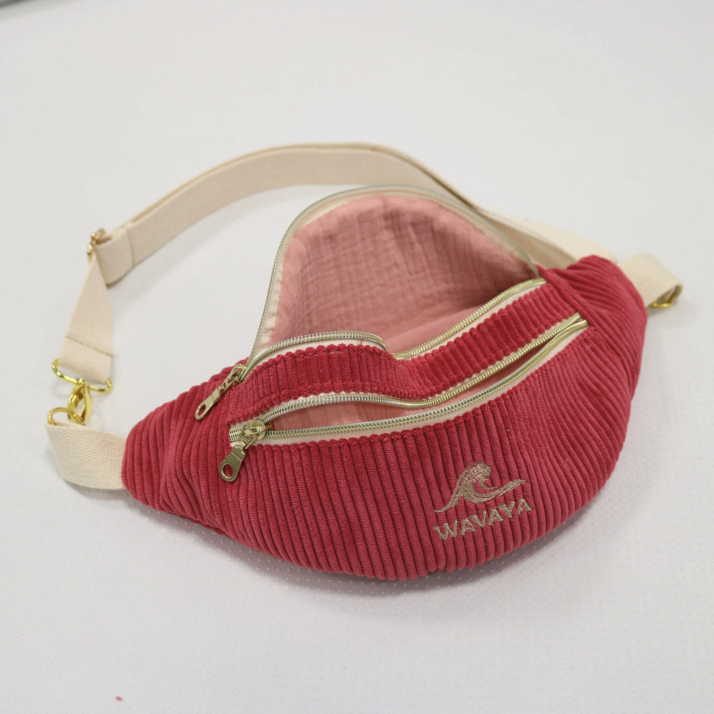 Sac banane velours Essential framboise