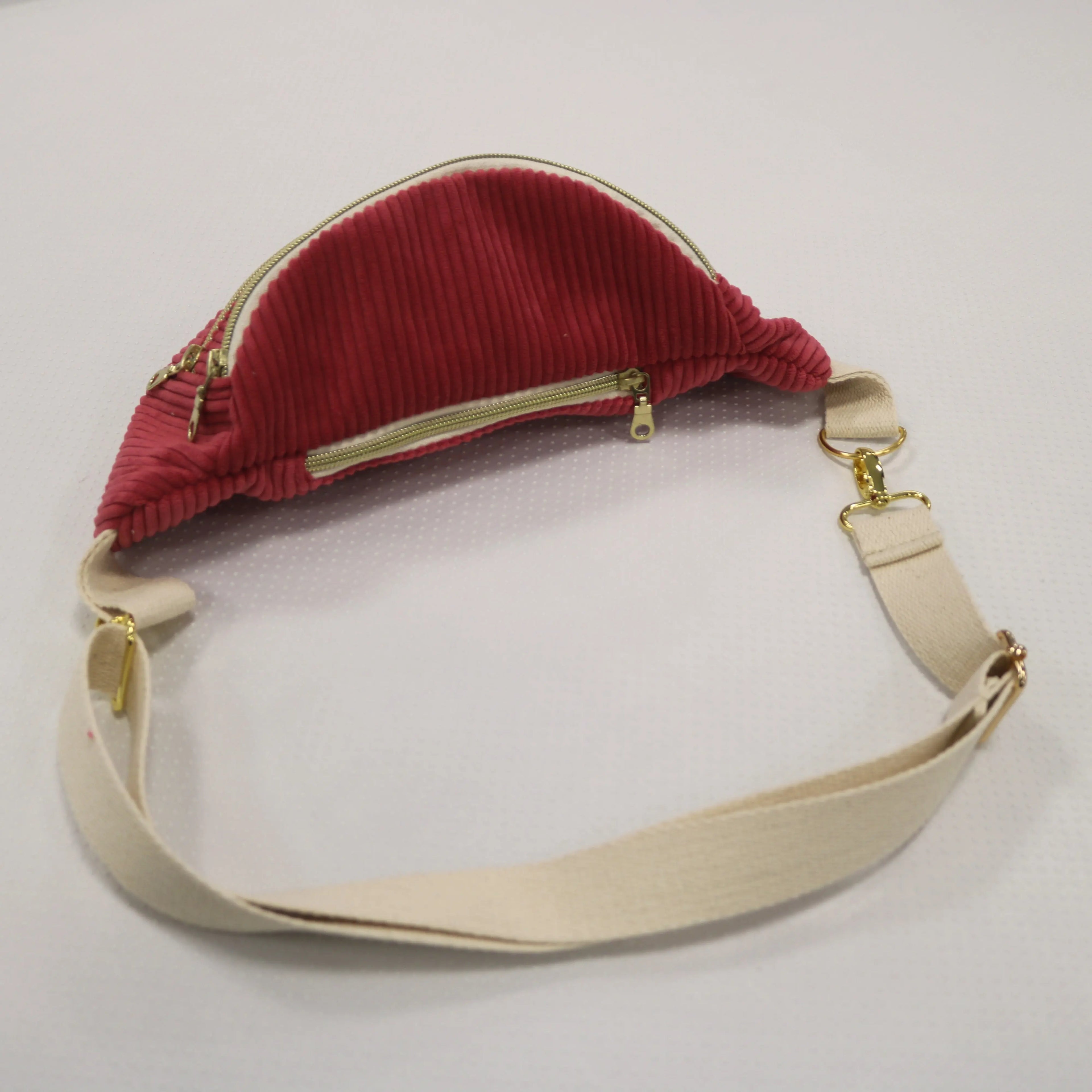 Sac banane velours Essential framboise