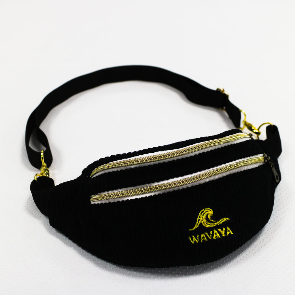 Sac banane velours Essential noir