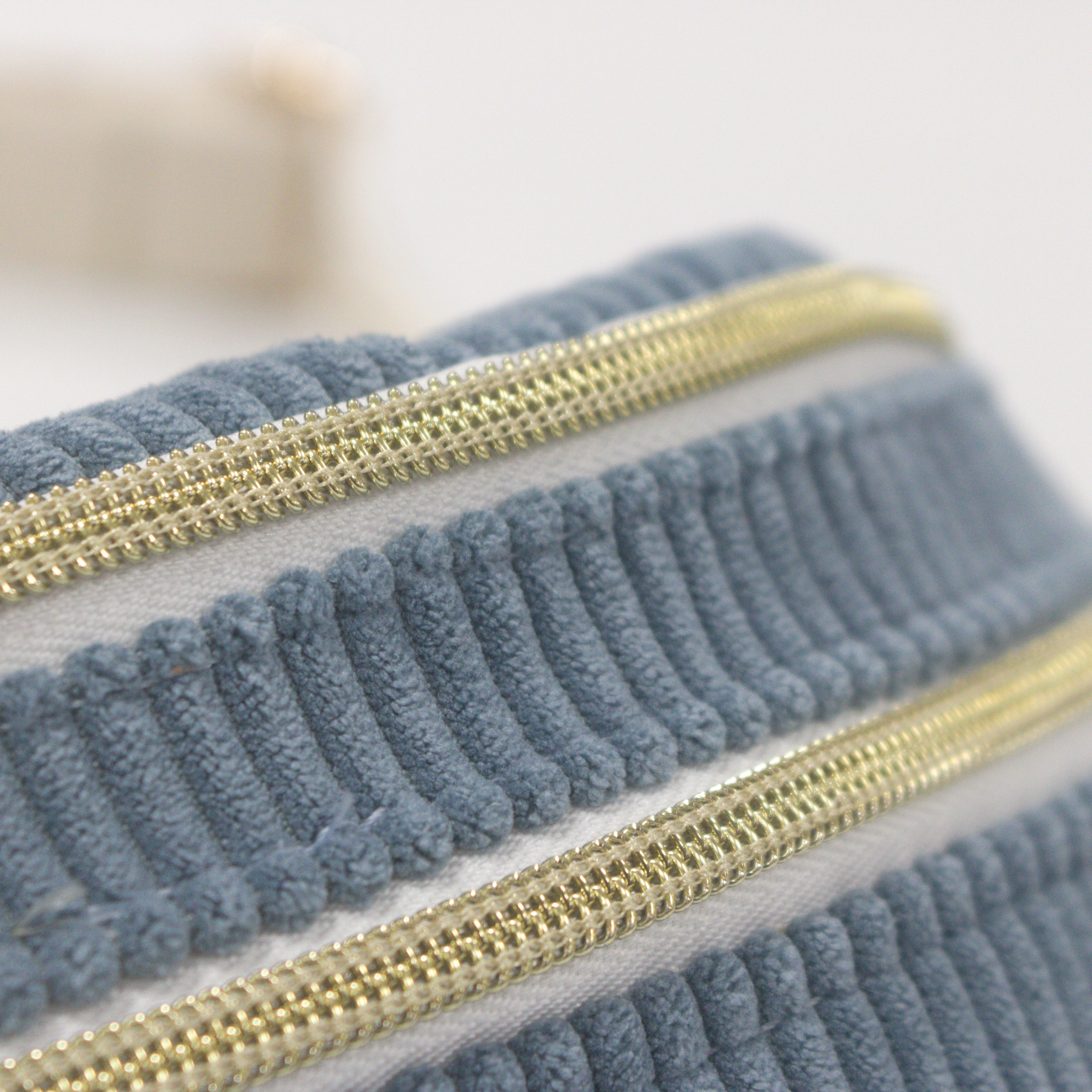 Sac banane velours Essential Bleu denim