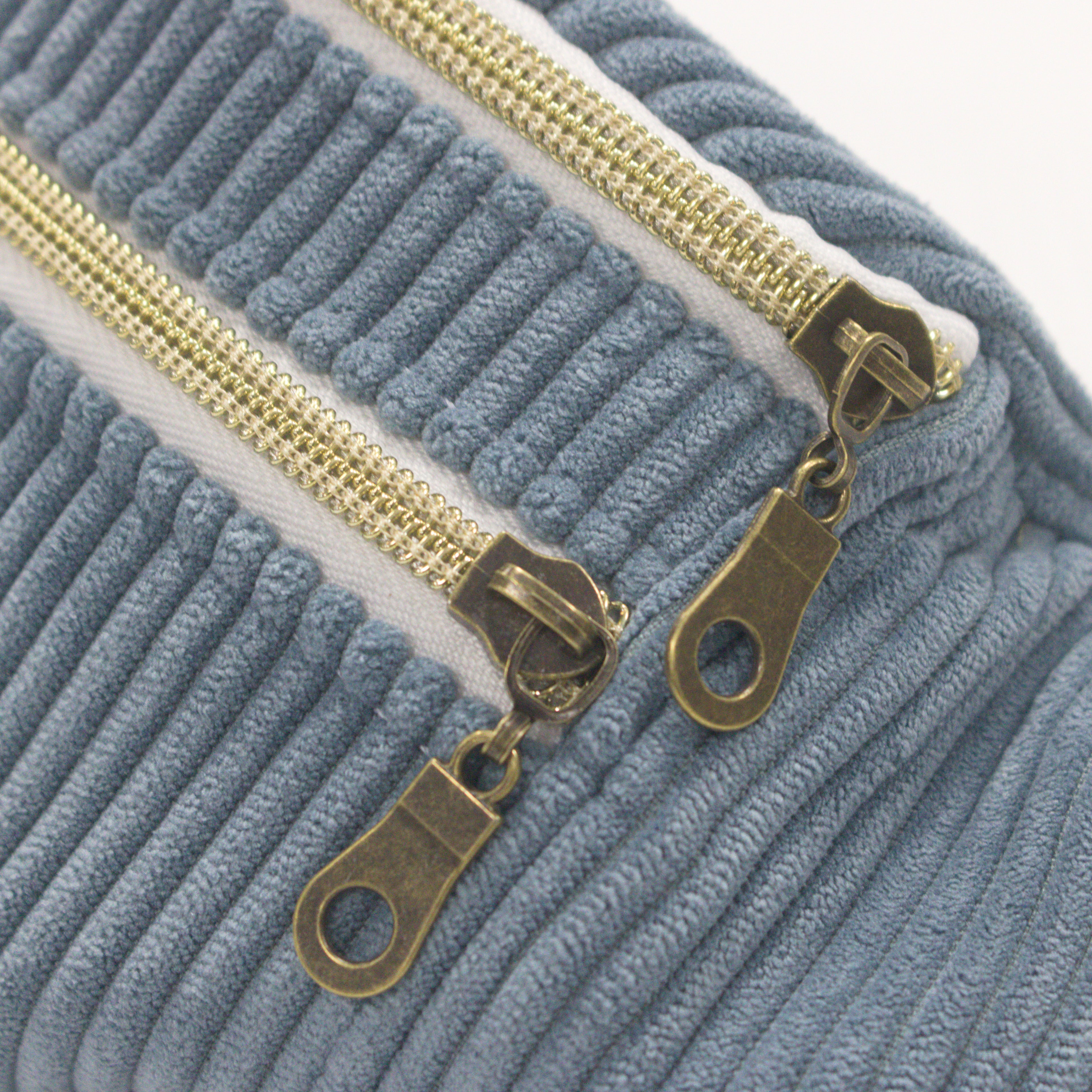 Sac banane velours Essential Bleu denim