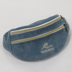 Sac banane velours Essential Bleu denim