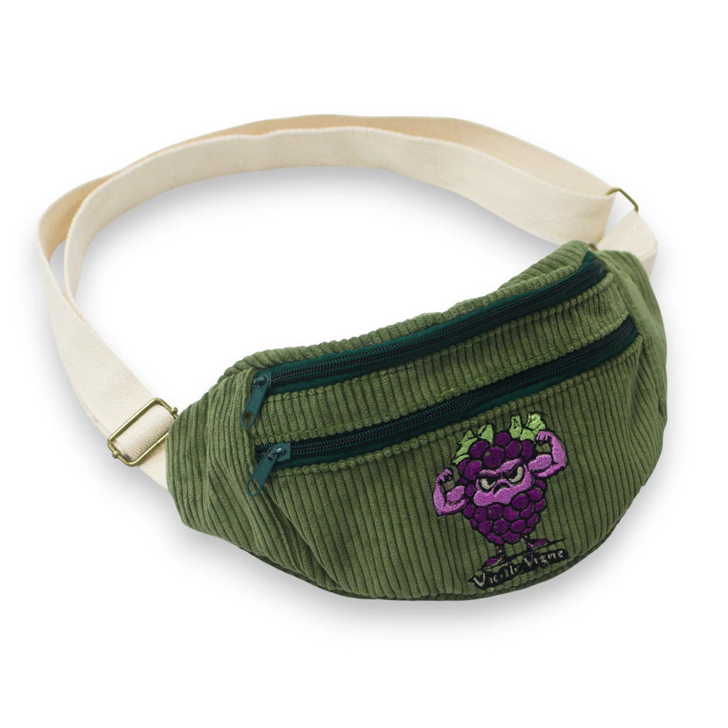 Sac banane velours côtelé Essential vert vieille vigne - création textile durable - Mycobloom