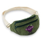 Sac banane velours côtelé Essential vert vieille vigne - création textile durable - Mycobloom