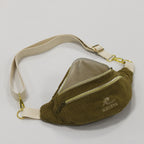 Sac banane femme velours côtelé camel Essential - création textile durable - Mycobloom