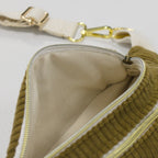 Sac banane femme velours côtelé camel Essential - création textile durable - Mycobloom
