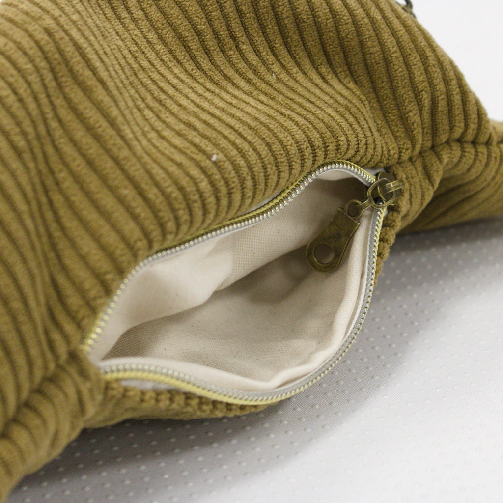Sac banane femme velours côtelé camel Essential - création textile durable - Mycobloom