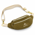 Sac banane femme velours côtelé camel Essential - création textile durable - Mycobloom