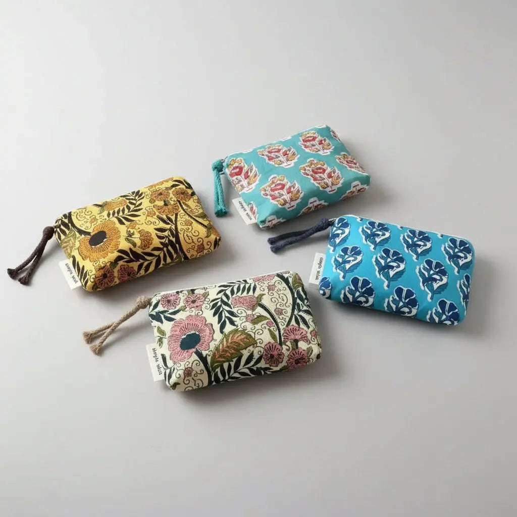 Pochette coton imprimé vintage