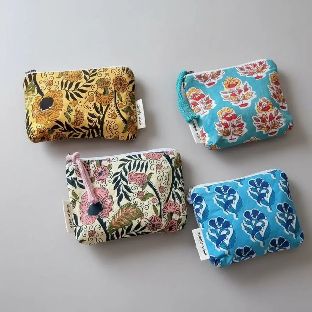 Pochette coton imprimé vintage