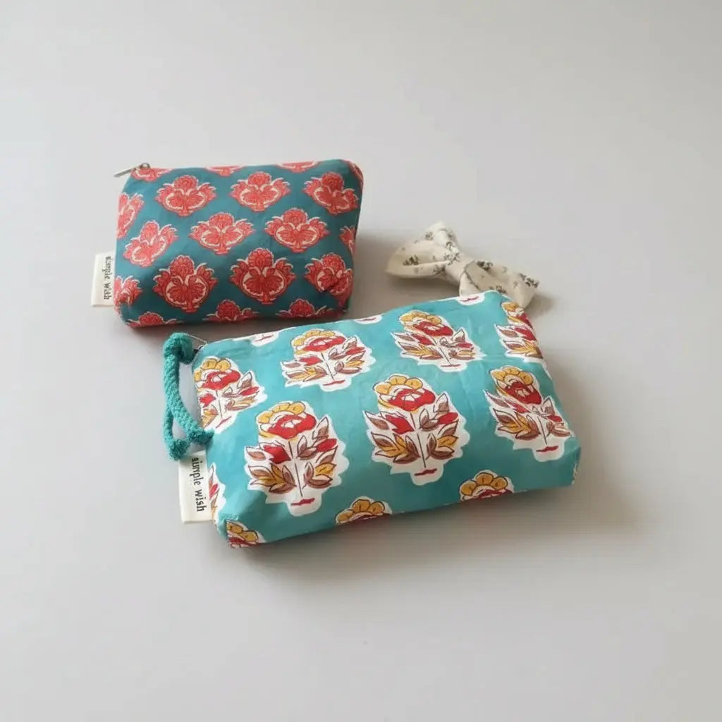 Pochette coton imprimé vintage