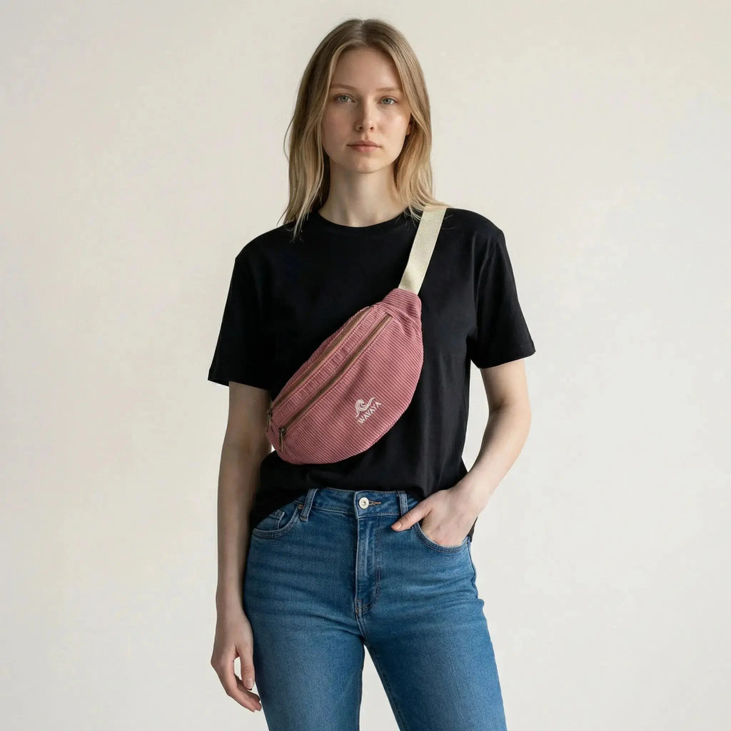 Sac banane velours côtelé Essential - création textile durable - Mycobloom